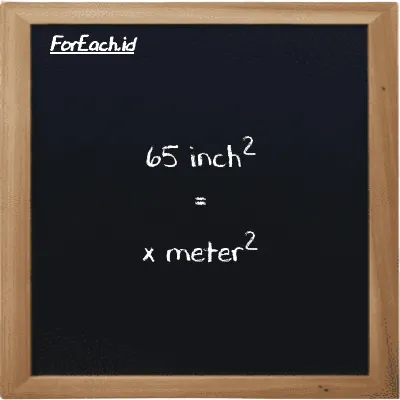 Example inch<sup>2</sup> to meter<sup>2</sup> conversion (65 in<sup>2</sup> to m<sup>2</sup>)