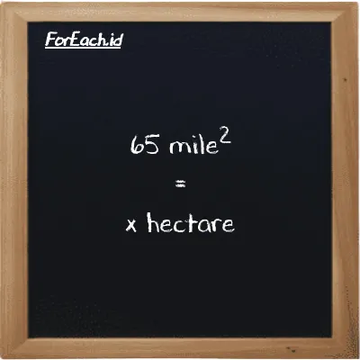 Example mile<sup>2</sup> to hectare conversion (65 mi<sup>2</sup> to ha)