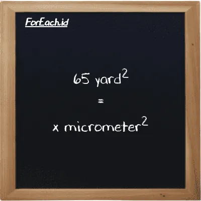 Example yard<sup>2</sup> to micrometer<sup>2</sup> conversion (65 yd<sup>2</sup> to µm<sup>2</sup>)