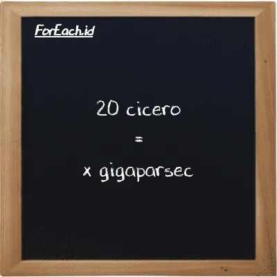 Example cicero to gigaparsec conversion (20 ccr to Gpc)