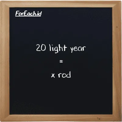 Example light year to rod conversion (20 ly to rd)
