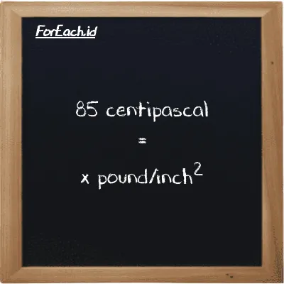 Example centipascal to pound/inch<sup>2</sup> conversion (85 cPa to psi)