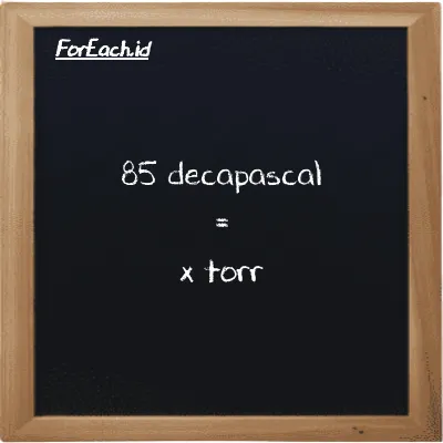 Example decapascal to torr conversion (85 daPa to torr)