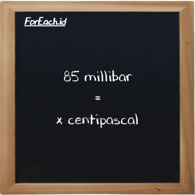 Example millibar to centipascal conversion (85 mbar to cPa)