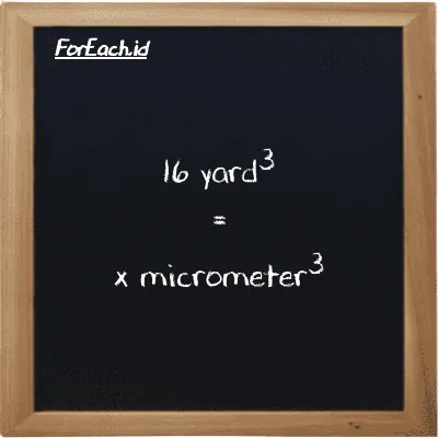 Example yard<sup>3</sup> to micrometer<sup>3</sup> conversion (16 yd<sup>3</sup> to µm<sup>3</sup>)