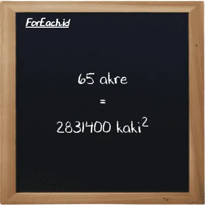 65 akre setara dengan 2831400 kaki<sup>2</sup> (65 ac setara dengan 2831400 ft<sup>2</sup>)