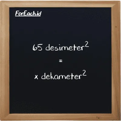 Contoh konversi desimeter<sup>2</sup> ke dekameter<sup>2</sup> (dm<sup>2</sup> ke dam<sup>2</sup>)