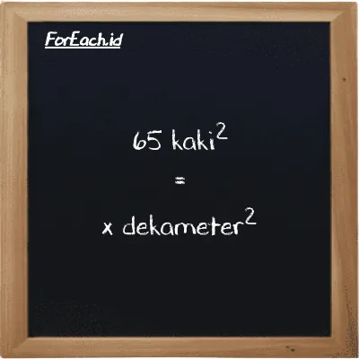 Contoh konversi kaki<sup>2</sup> ke dekameter<sup>2</sup> (ft<sup>2</sup> ke dam<sup>2</sup>)