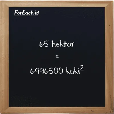 65 hektar setara dengan 6996500 kaki<sup>2</sup> (65 ha setara dengan 6996500 ft<sup>2</sup>)