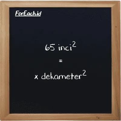 Contoh konversi inci<sup>2</sup> ke dekameter<sup>2</sup> (in<sup>2</sup> ke dam<sup>2</sup>)