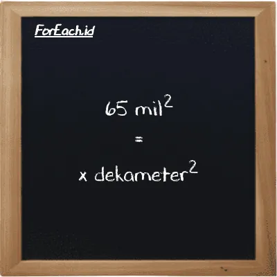 Contoh konversi mil<sup>2</sup> ke dekameter<sup>2</sup> (mi<sup>2</sup> ke dam<sup>2</sup>)