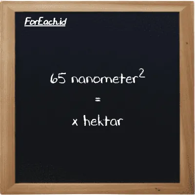 Contoh konversi nanometer<sup>2</sup> ke hektar (nm<sup>2</sup> ke ha)
