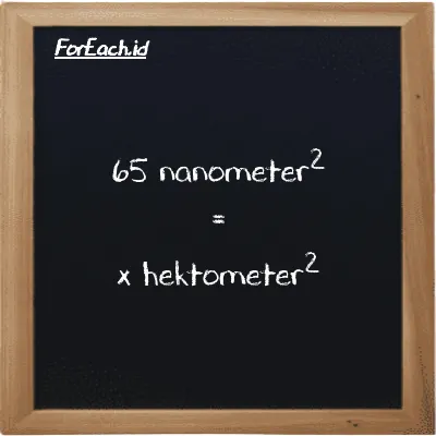 Contoh konversi nanometer<sup>2</sup> ke hektometer<sup>2</sup> (nm<sup>2</sup> ke hm<sup>2</sup>)