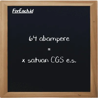 1 abampere setara dengan 29979000000 satuan CGS e.s. (1 abA setara dengan 29979000000 cgs-esu)