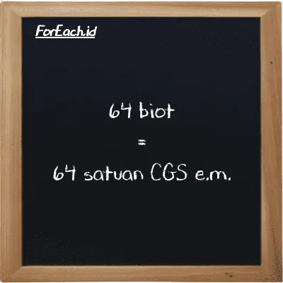 64 biot setara dengan 64 satuan CGS e.m. (64 Bi setara dengan 64 cgs-emu)