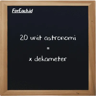 Contoh konversi unit astronomi ke dekameter (au ke dam)