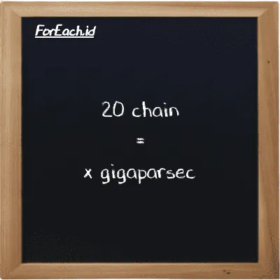 Contoh konversi chain ke gigaparsec (ch ke Gpc)