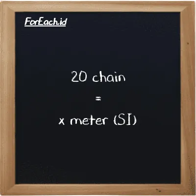 Contoh konversi chain ke meter (ch ke m)
