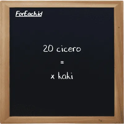 Contoh konversi cicero ke kaki (ccr ke ft)