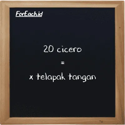Contoh konversi cicero ke telapak tangan (ccr ke h)