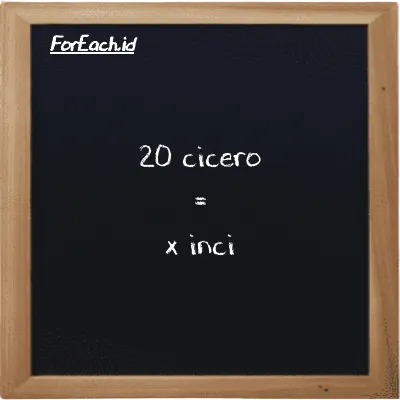 Contoh konversi cicero ke inci (ccr ke in)