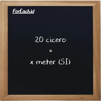 Contoh konversi cicero ke meter (ccr ke m)