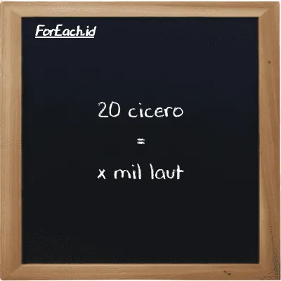 Contoh konversi cicero ke mil laut (ccr ke nmi)