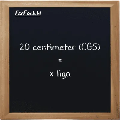 Contoh konversi centimeter ke liga (cm ke lg)