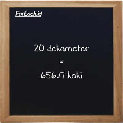 20 dekameter setara dengan 656.17 kaki (20 dam setara dengan 656.17 ft)
