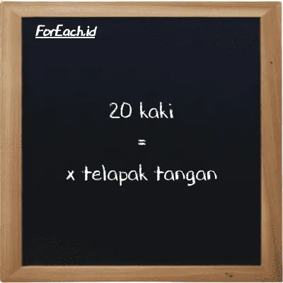 Contoh konversi kaki ke telapak tangan (ft ke h)