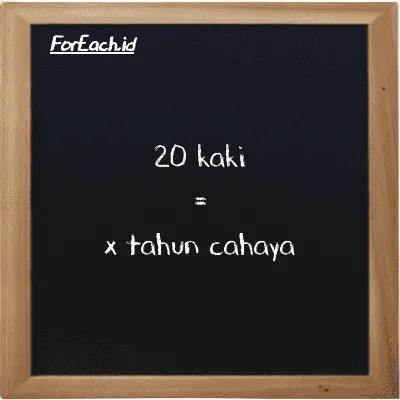 Contoh konversi kaki ke tahun cahaya (ft ke ly)
