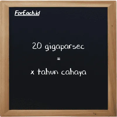 Contoh konversi gigaparsec ke tahun cahaya (Gpc ke ly)