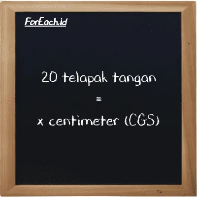 Contoh konversi telapak tangan ke centimeter (h ke cm)