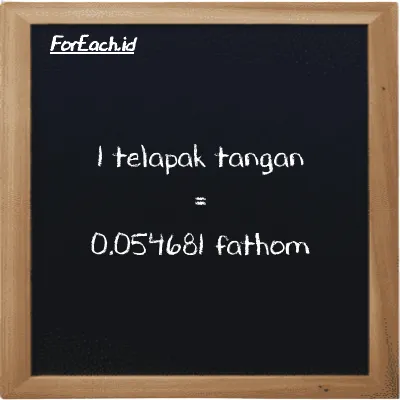 1 telapak tangan setara dengan 0.054681 fathom (1 h setara dengan 0.054681 ft)