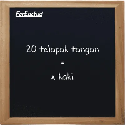 Contoh konversi telapak tangan ke kaki (h ke ft)