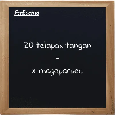 Contoh konversi telapak tangan ke megaparsec (h ke Mpc)