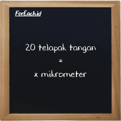 Contoh konversi telapak tangan ke mikrometer (h ke µm)