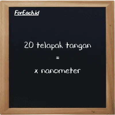 Contoh konversi telapak tangan ke nanometer (h ke nm)