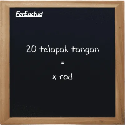 Contoh konversi telapak tangan ke rod (h ke rd)