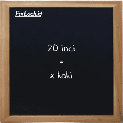 Contoh konversi inci ke kaki (in ke ft)