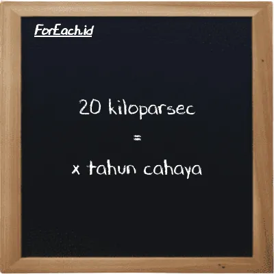 Contoh konversi kiloparsec ke tahun cahaya (kpc ke ly)
