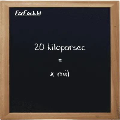 Contoh konversi kiloparsec ke mil (kpc ke mi)