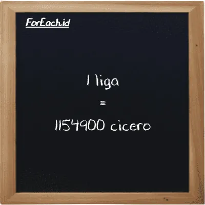 1 liga setara dengan 1154900 cicero (1 lg setara dengan 1154900 ccr)