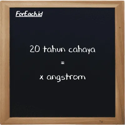 Contoh konversi tahun cahaya ke angstrom (ly ke Å)