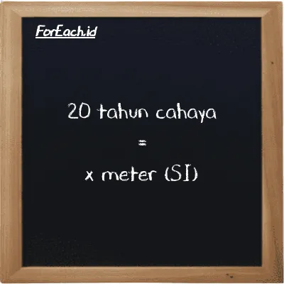 Contoh konversi tahun cahaya ke meter (ly ke m)