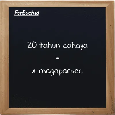Contoh konversi tahun cahaya ke megaparsec (ly ke Mpc)