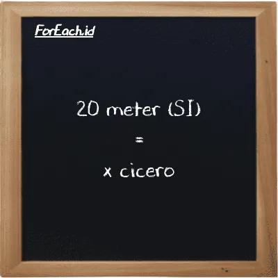 Contoh konversi meter ke cicero (m ke ccr)