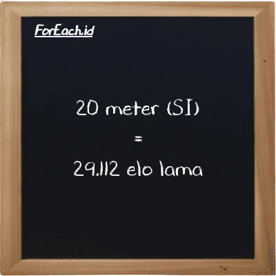 20 meter setara dengan 29.112 elo lama (20 m setara dengan 29.112 el la)