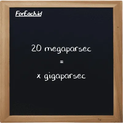 Contoh konversi megaparsec ke gigaparsec (Mpc ke Gpc)