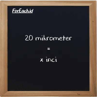 Contoh konversi mikrometer ke inci (µm ke in)